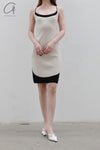 SWAYING/KNIT contrasting color collar vest skirt SW23SS2L02 meters gray PS57